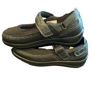 Orthofeet Womens shoe black Sz 9 D wide Leather Oakridge Mary Jane Comfort